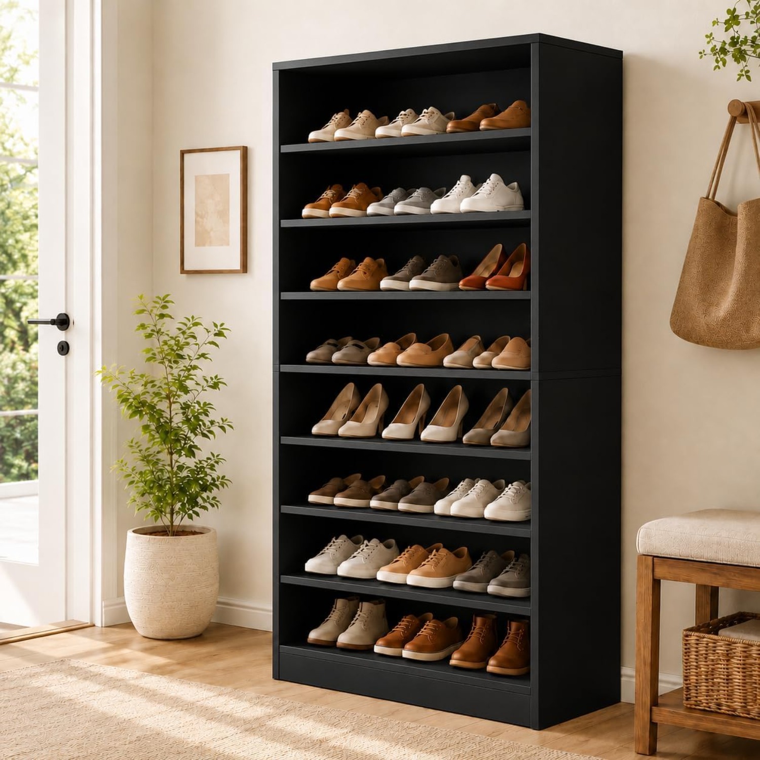 Shoe Rack Cabinet Narrow Entryway - Rak Sepatu Tinggi 9 Tingkat untuk