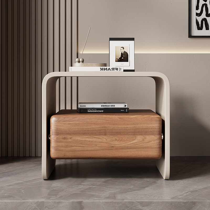 Solid Wood Nightstand 2 Drawers - Meja Nakas Kayu Solid Mewah yang