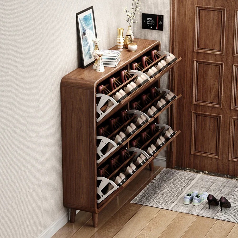 Shoe Rack Cabinet Narrow Entryway - Lemari Sepatu Lipat Tipis Bergaya Rustic