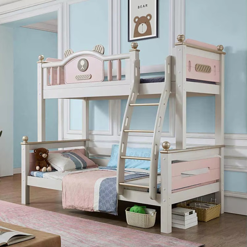 Bunk Bed With Stairs And Slide - Tempat Tidur Tingkat Kayu Solid Modern