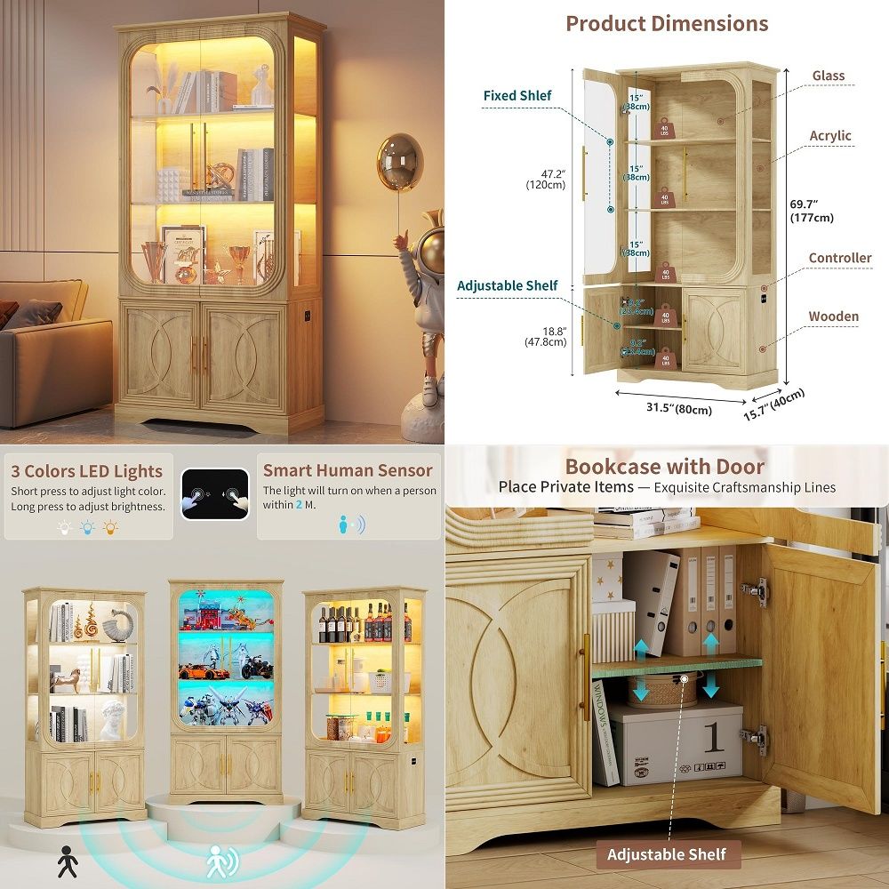 Storage - Lemari Pajangan dengan Pintu Kaca dan
