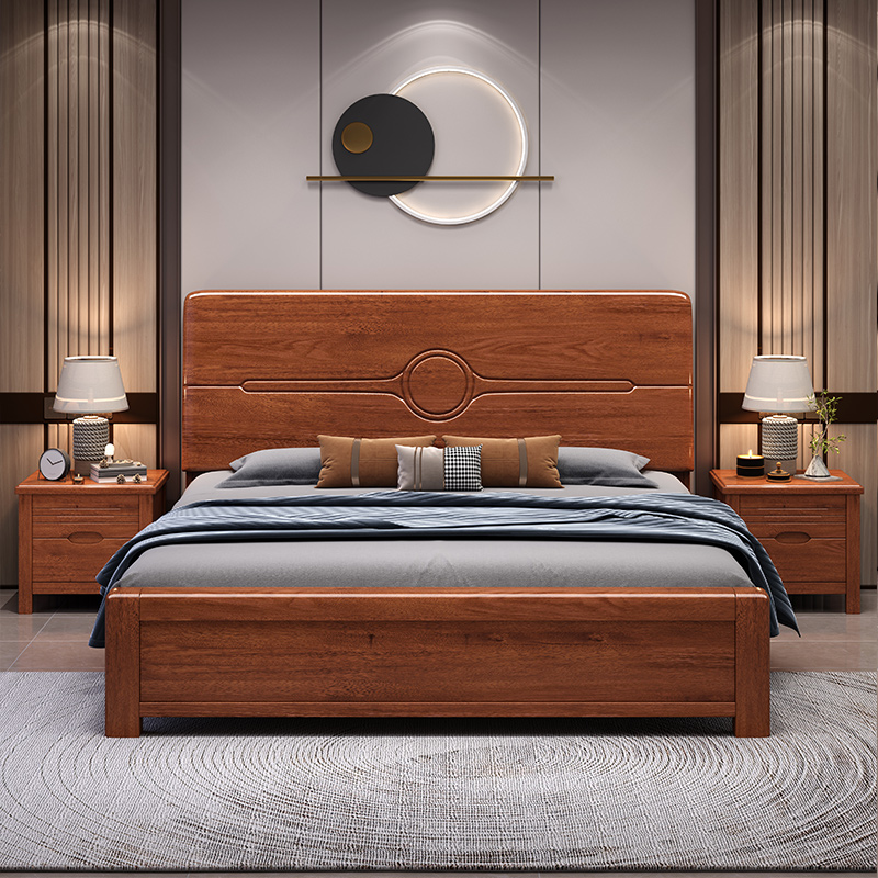 Gas Lift Storage Bed Hydraulic - @￥Tempat Tidur Kayu Walnut Solid Sederhana