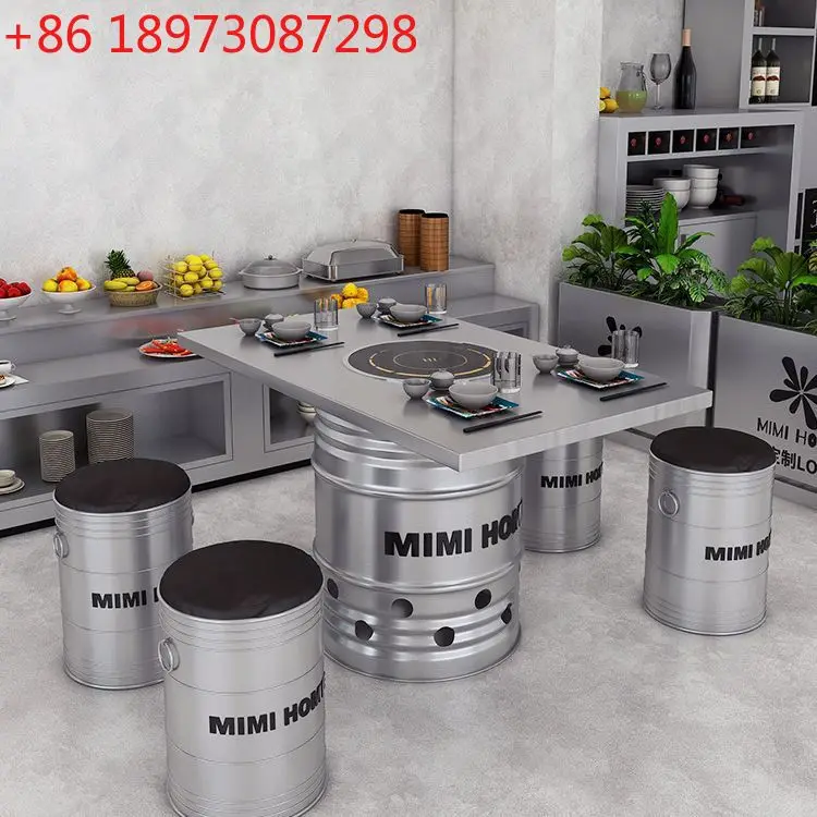 Tables - Meja hot pot stainless steel, barbekyu