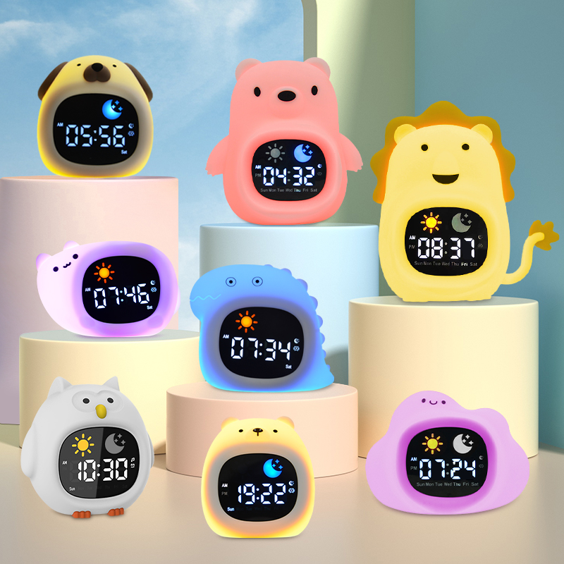 Floating Nightstand With Led Light - Jam Lampu Malam Jam Alarm Musik