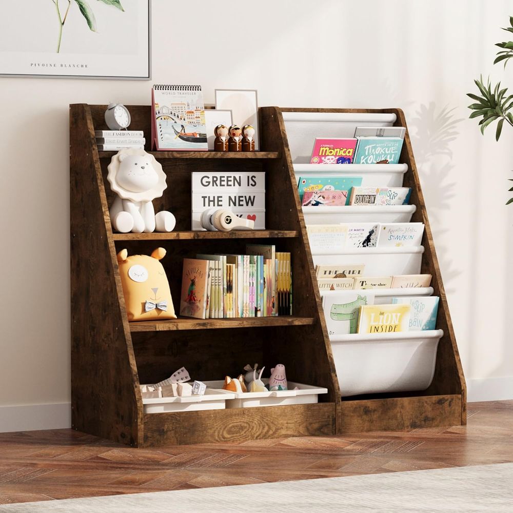 Storage - Rak Buku Kayu 4 Tingkat untuk