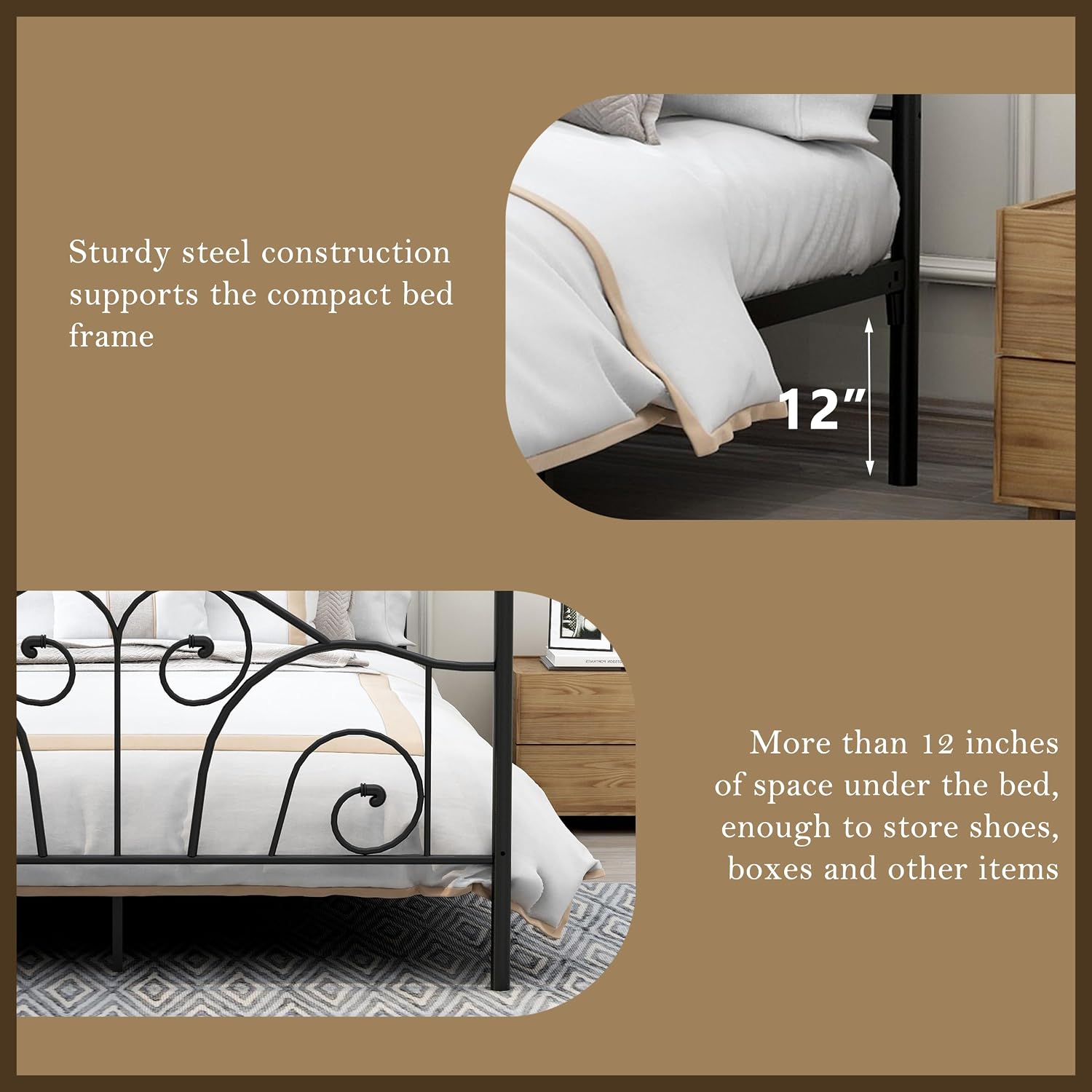 Rangka Tempat Tidur Kanopi Log - Canopy Bed Frame Metal Queen ulasan dan harga