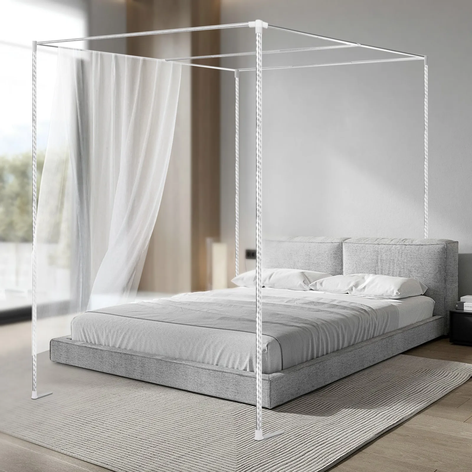 Rangka Kanopi Tempat Tidur 4 S - Canopy Bed Frame Metal Queen ulasan dan harga