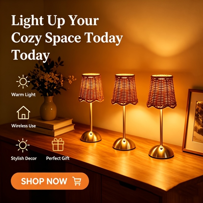 Lampu Meja Seni Anyaman Rotan  - Bedroom Furniture ulasan dan harga