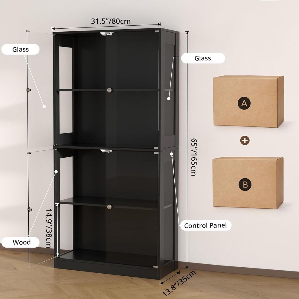 Lemari Pajangan Pintu Kaca 65, - Storage ulasan dan harga