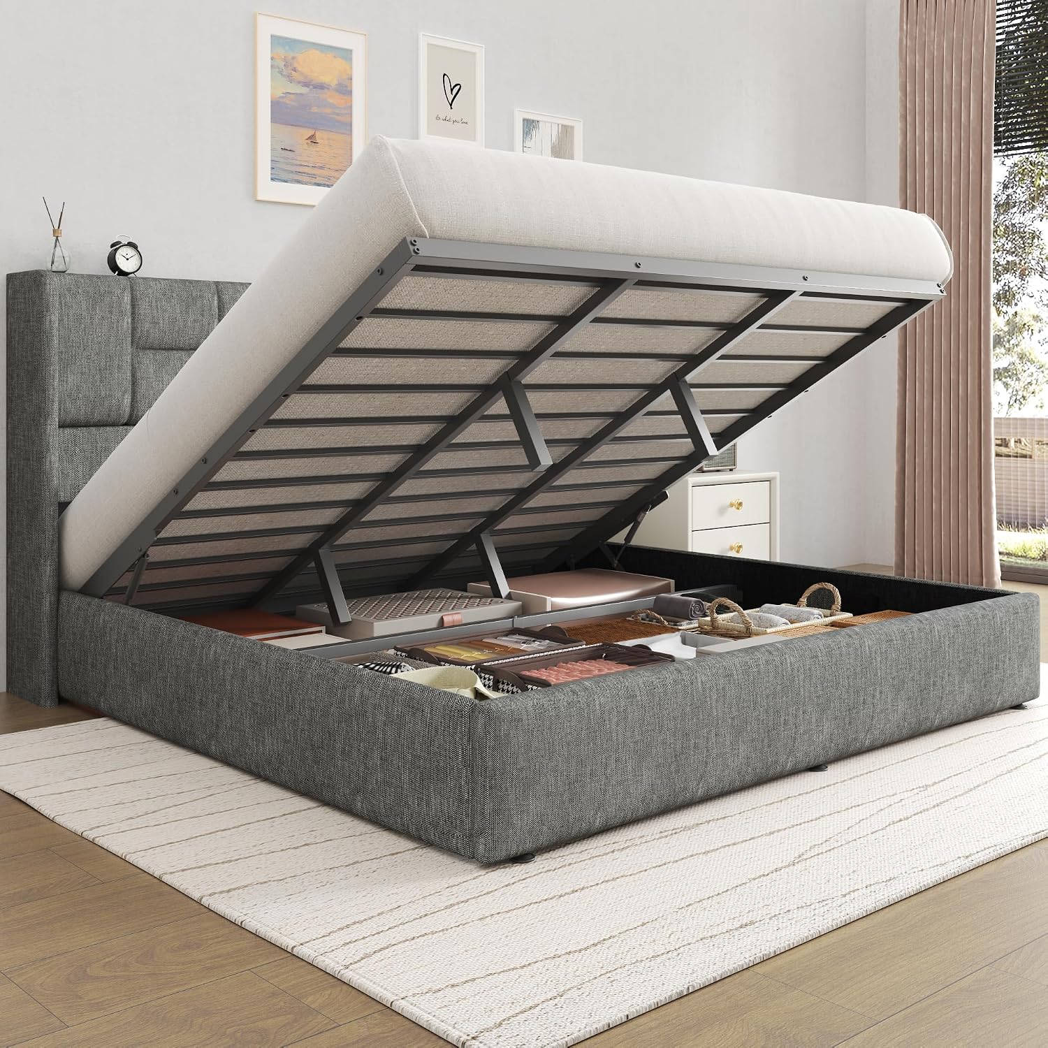 Rangka Tempat Tidur King denga - Gas Lift Storage Bed Hydraulic ulasan dan harga