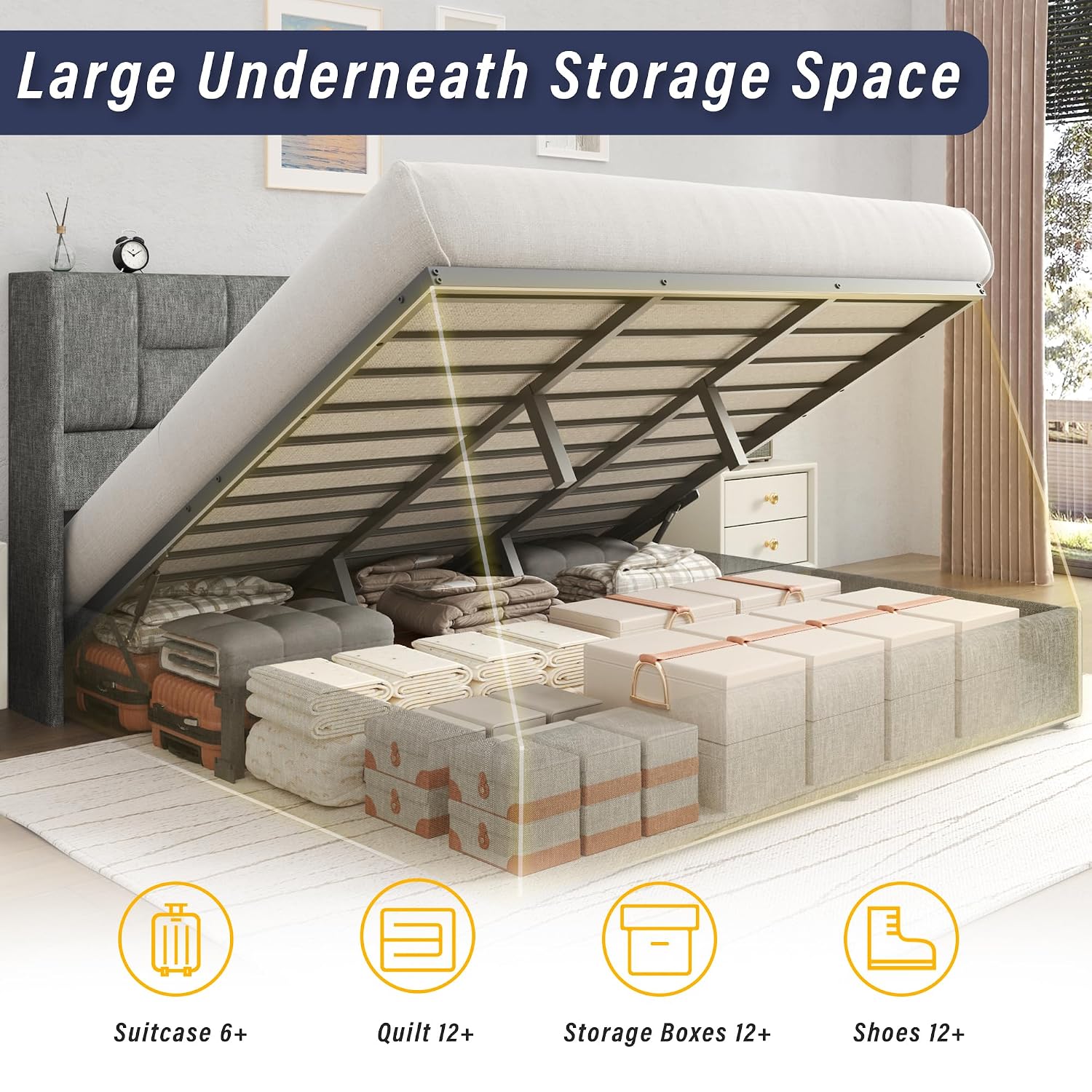 Rangka Tempat Tidur King denga - Gas Lift Storage Bed Hydraulic ulasan dan harga