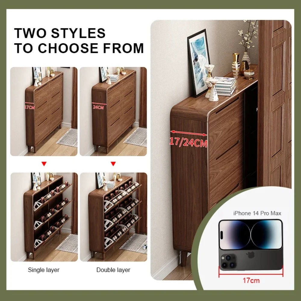 Lemari Sepatu Lipat Tipis Berg - Shoe Rack Cabinet Narrow Entryway ulasan dan harga