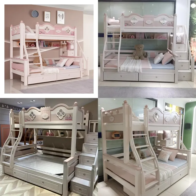 Tempat Tidur Anak Putri Mewah  - Bunk Bed With Stairs And Slide ulasan dan harga