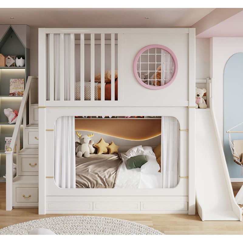 Tempat Tidur Tingkat Anak deng - Bunk Bed With Stairs And Slide ulasan dan harga