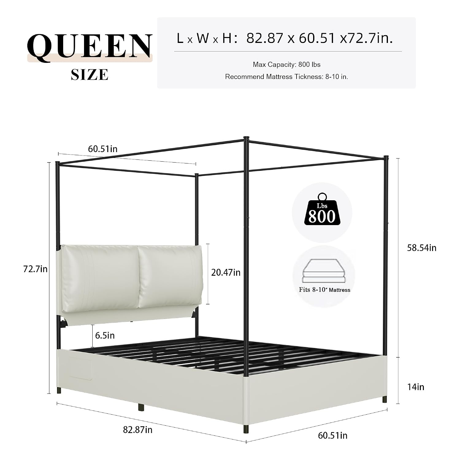 Rangka Tempat Tidur Queen Cano - Canopy Bed Frame Metal Queen ulasan dan harga