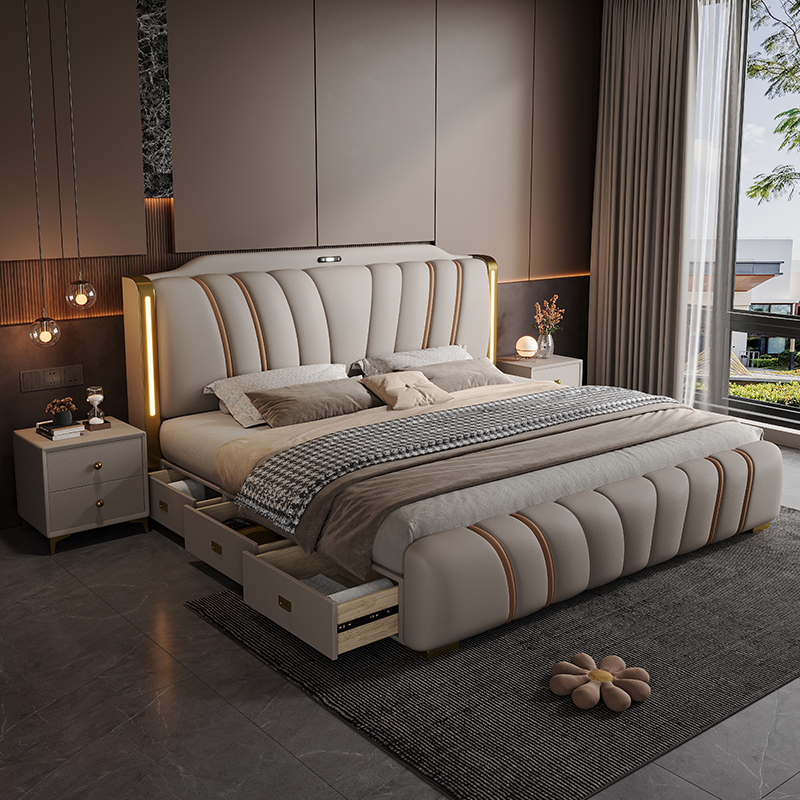 Tempat tidur kayu ukuran 180x2 - King Size Bed Frame With Storage Drawers ulasan dan harga