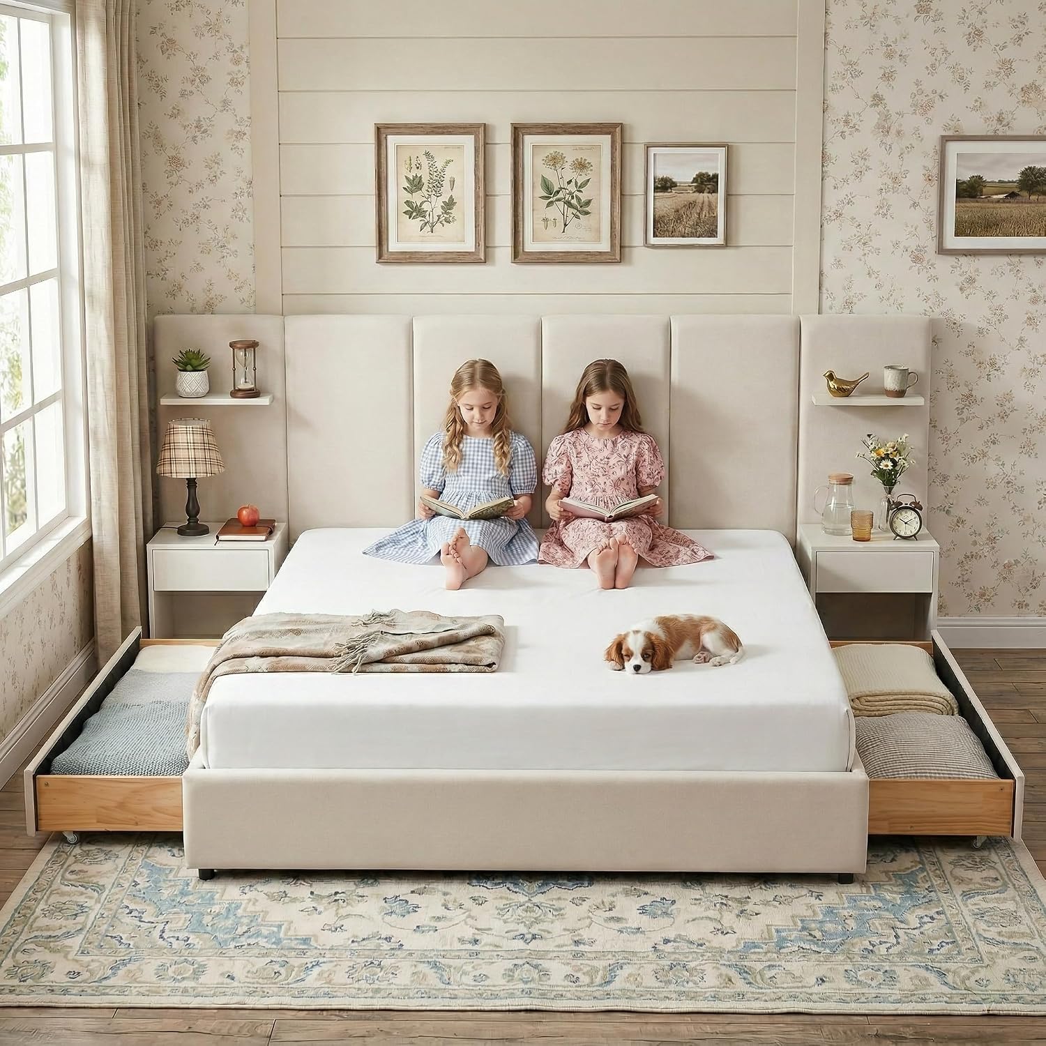 Rangka Tempat Tidur King Size  - King Size Bed Frame With Storage Drawers ulasan dan harga