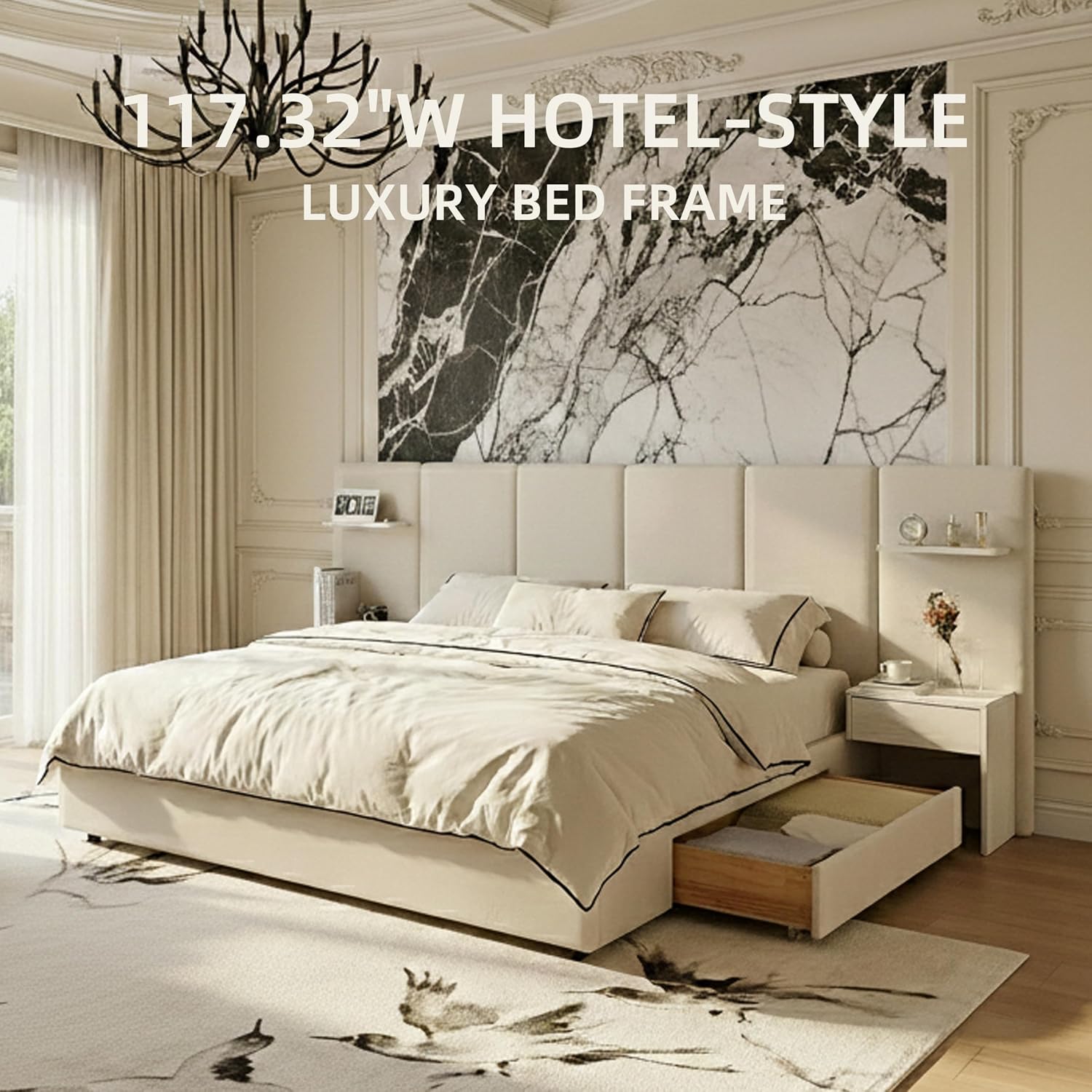 Rangka Tempat Tidur King Size  - King Size Bed Frame With Storage Drawers ulasan dan harga