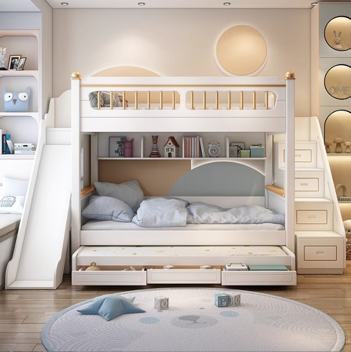 Furniture Kamar Tidur Anak dar - Bunk Bed With Stairs And Slide ulasan dan harga