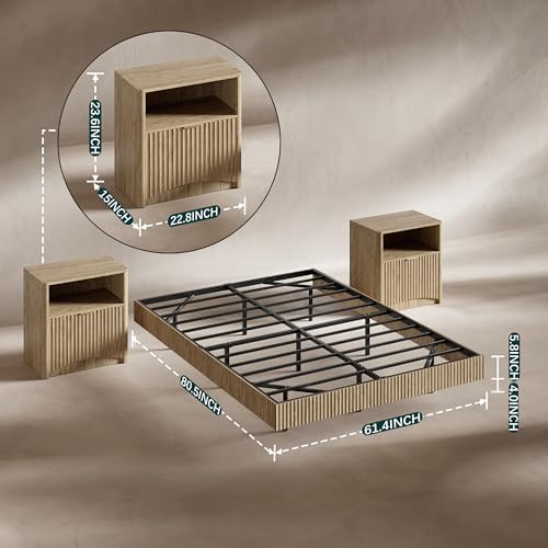 Set Kamar Tidur, Rangka Tempat - Floating Nightstand With Led Light ulasan dan harga