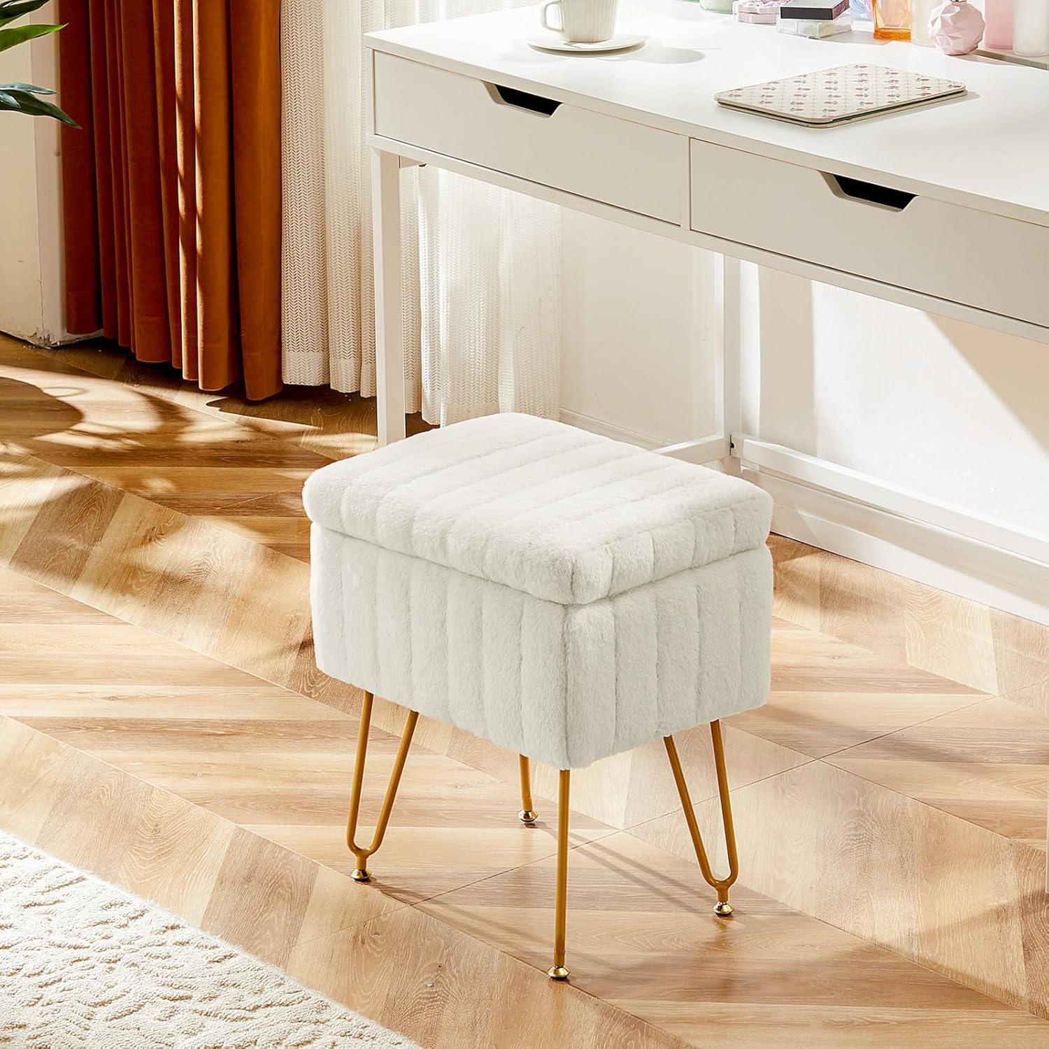 Bangku Penyimpanan Putih, Otto - Bedroom Furniture ulasan dan harga