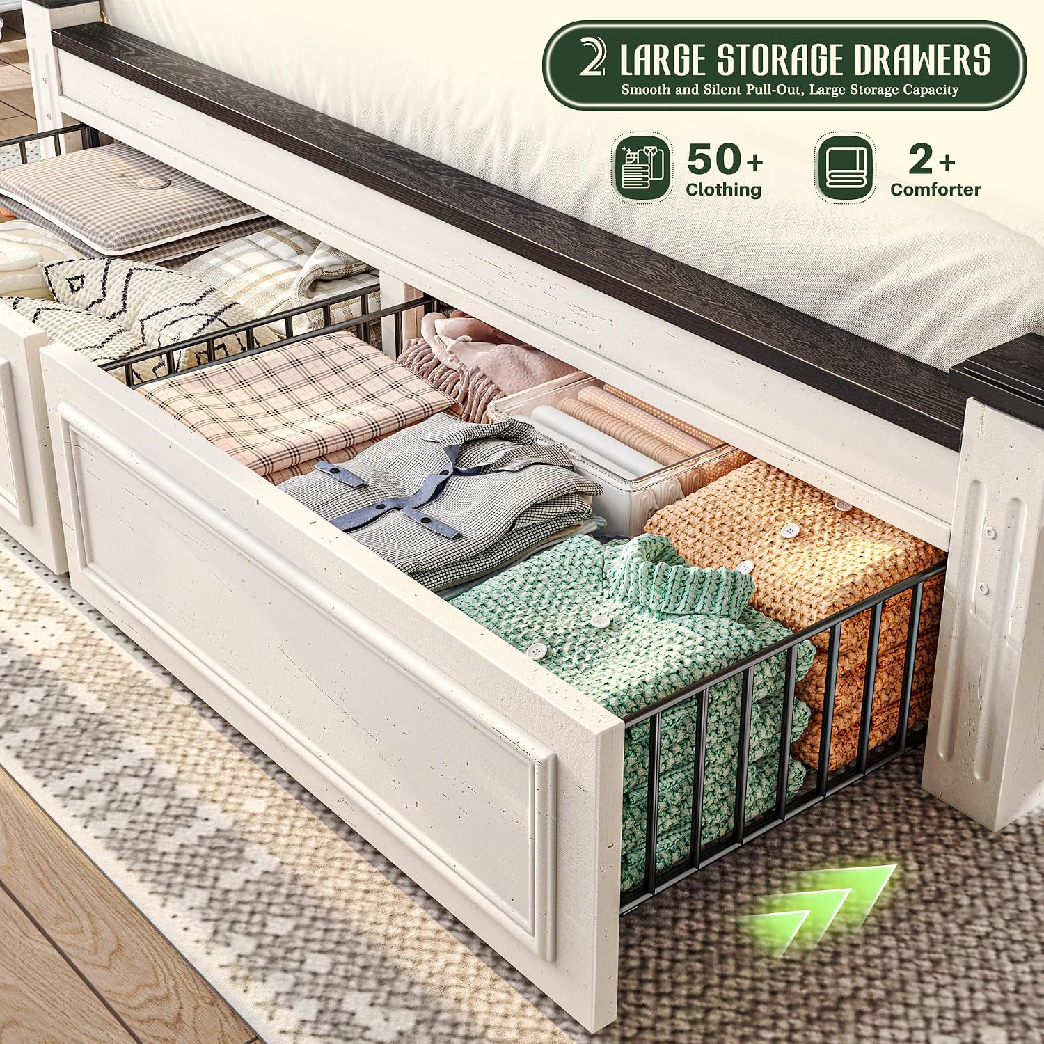 Rangka Tempat Tidur King Size  - King Size Bed Frame With Storage Drawers ulasan dan harga