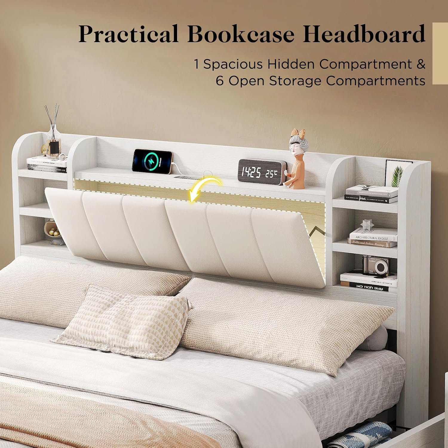 Tempat Tidur Platform Berlapis - King Size Bed Frame With Storage Drawers ulasan dan harga