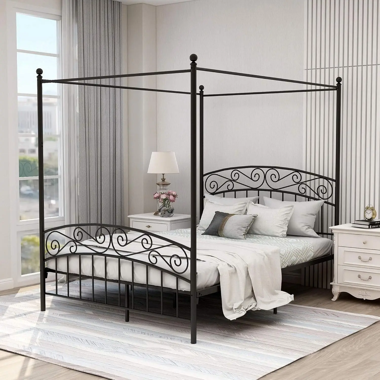 Rangka Tempat Tidur Kanopi Uku - Canopy Bed Frame Metal Queen ulasan dan harga