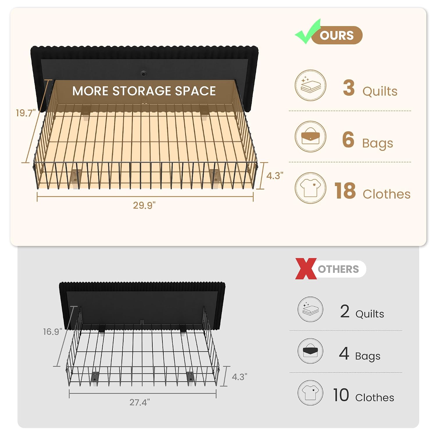 Rangka Tempat Tidur King Size  - King Size Bed Frame With Storage Drawers ulasan dan harga