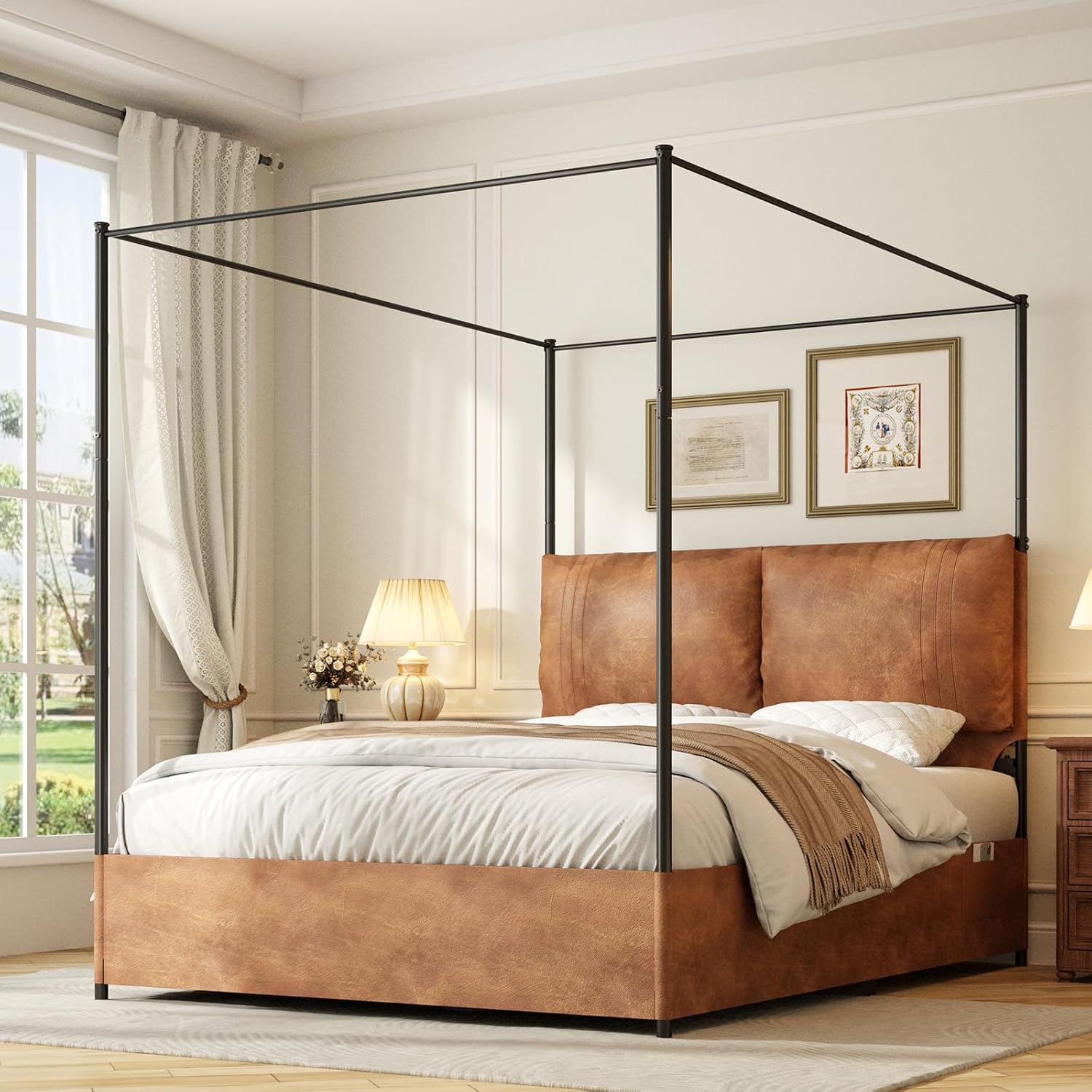 Rangka Tempat Tidur Queen Cano - Canopy Bed Frame Metal Queen ulasan dan harga