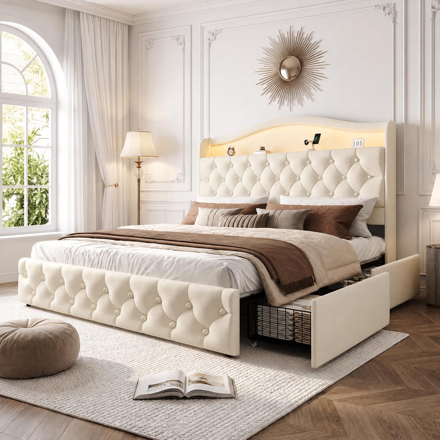 Rangka Tempat Tidur Platform U - King Size Bed Frame With Storage Drawers ulasan dan harga