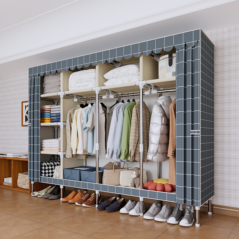 Lemari Pakaian Portabel Motif  - Wardrobe Closet Portable Fabric Cover ulasan dan harga