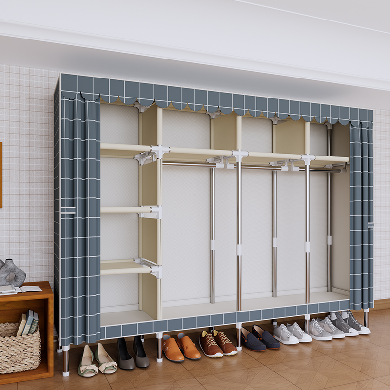 Lemari Pakaian Portabel Motif  - Wardrobe Closet Portable Fabric Cover ulasan dan harga