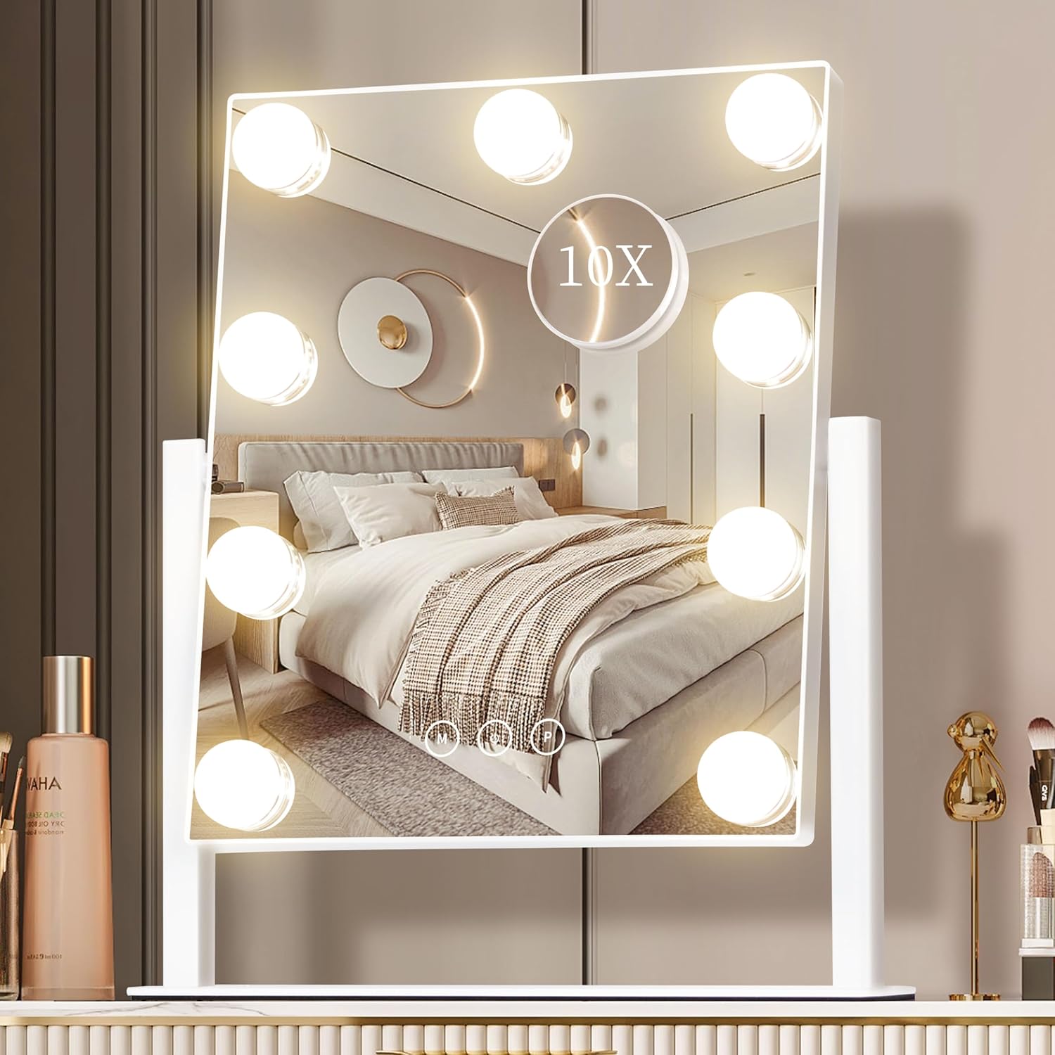 Lampu Cermin Rias Hollywood, L - Dressing Table Vanity With Lighted Mirror ulasan dan harga