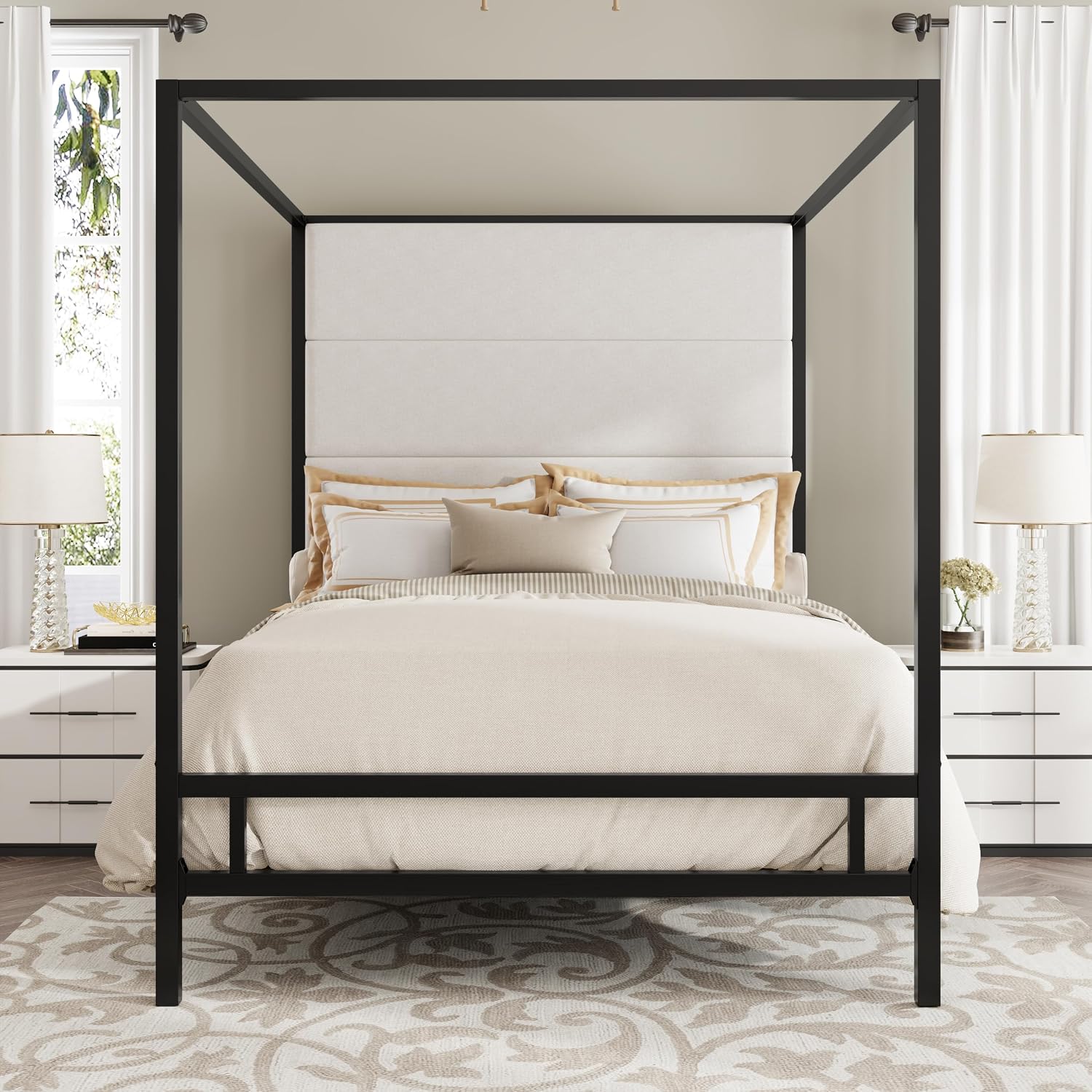 Rangka Tempat Tidur Queen Cano - Canopy Bed Frame Metal Queen ulasan dan harga