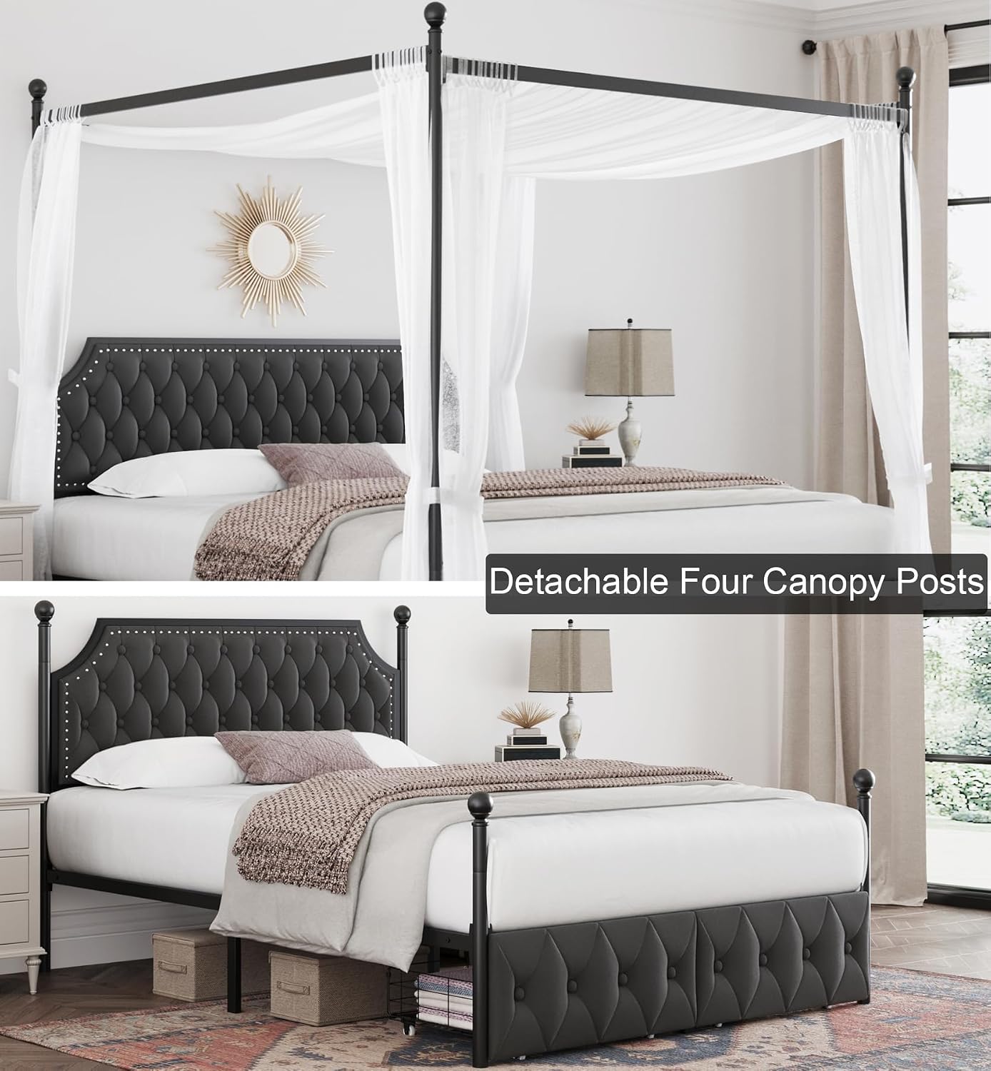 Rangka Tempat Tidur Queen Cano - Canopy Bed Frame Metal Queen ulasan dan harga