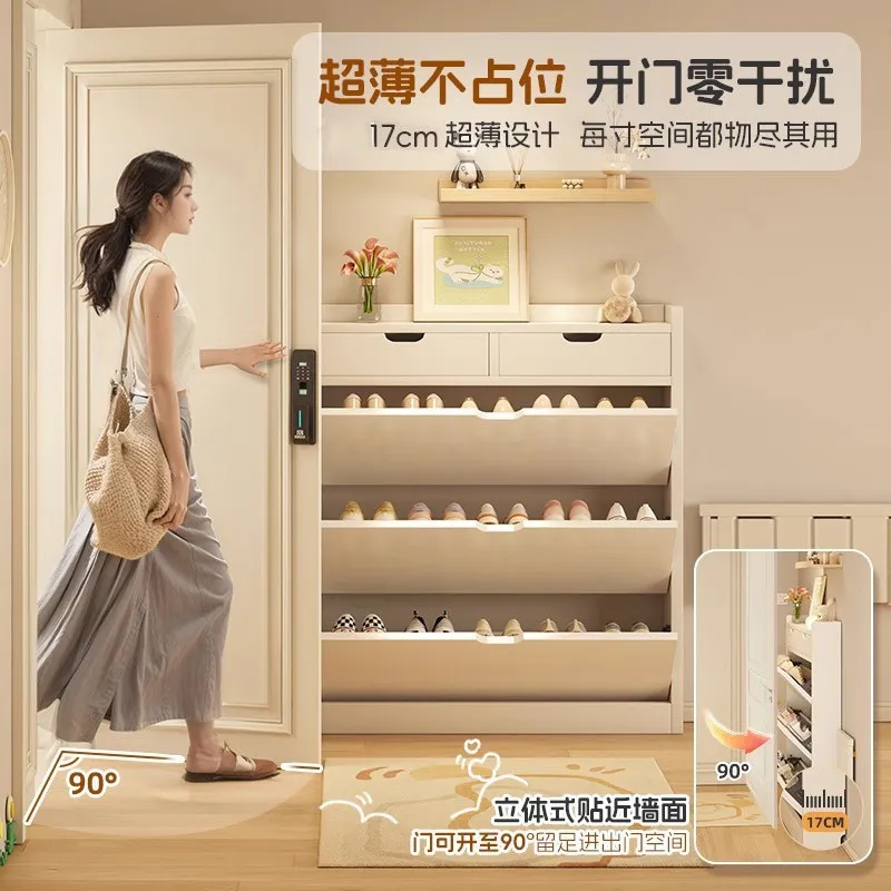 Lemari Sepatu Inti Kayu Solid  - Shoe Rack Cabinet Narrow Entryway ulasan dan harga