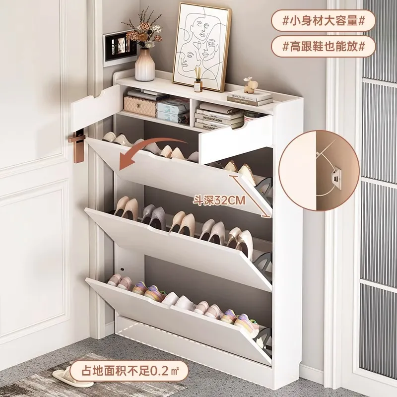 Lemari Sepatu Inti Kayu Solid  - Shoe Rack Cabinet Narrow Entryway ulasan dan harga