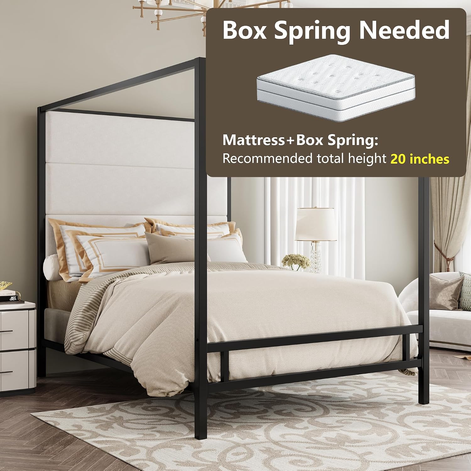 Tempat Tidur Kanopi Queen Berl - Canopy Bed Frame Metal Queen ulasan dan harga