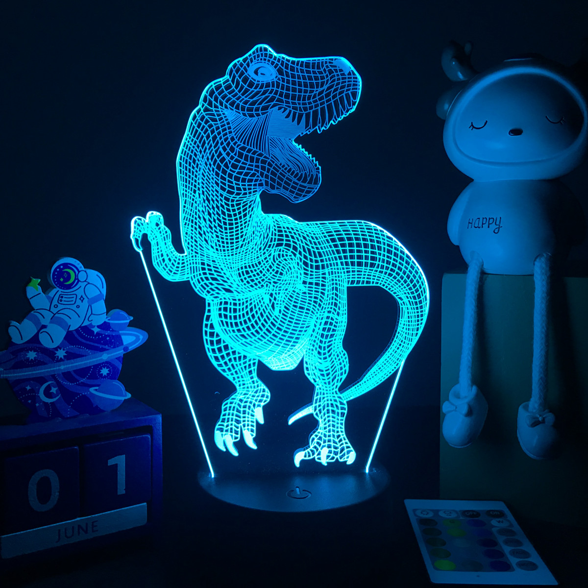 Lampu malam dinosaurus LED 3D  - Floating Nightstand With Led Light ulasan dan harga