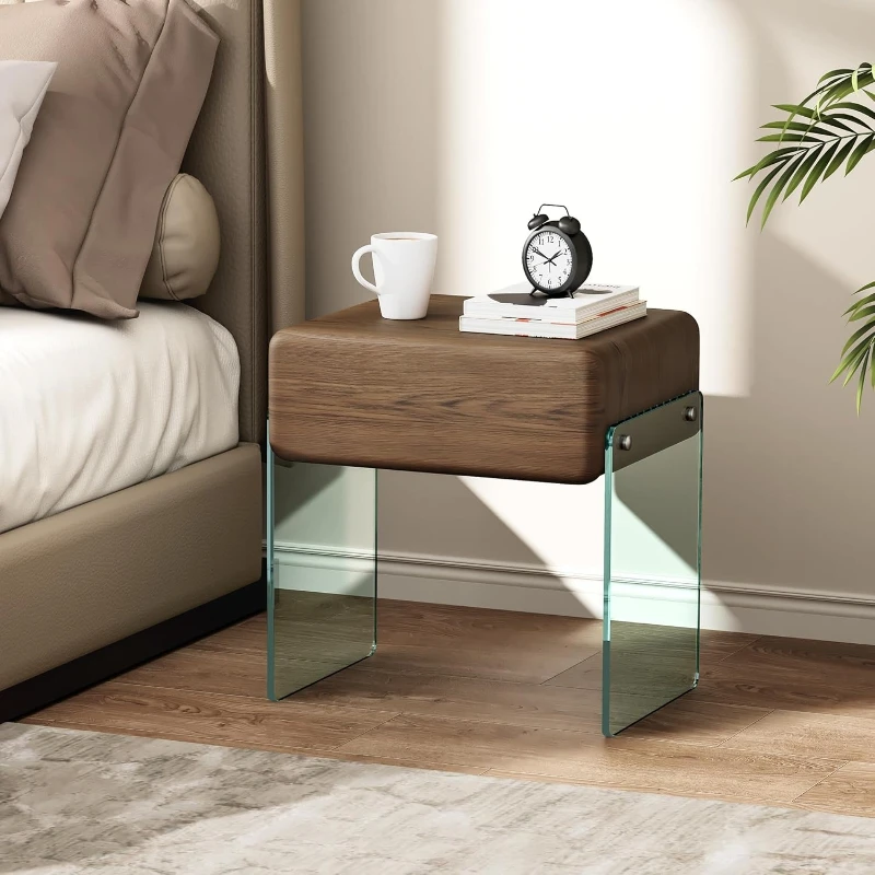 Meja Samping Tempat Tidur deng - Solid Wood Nightstand 2 Drawers ulasan dan harga