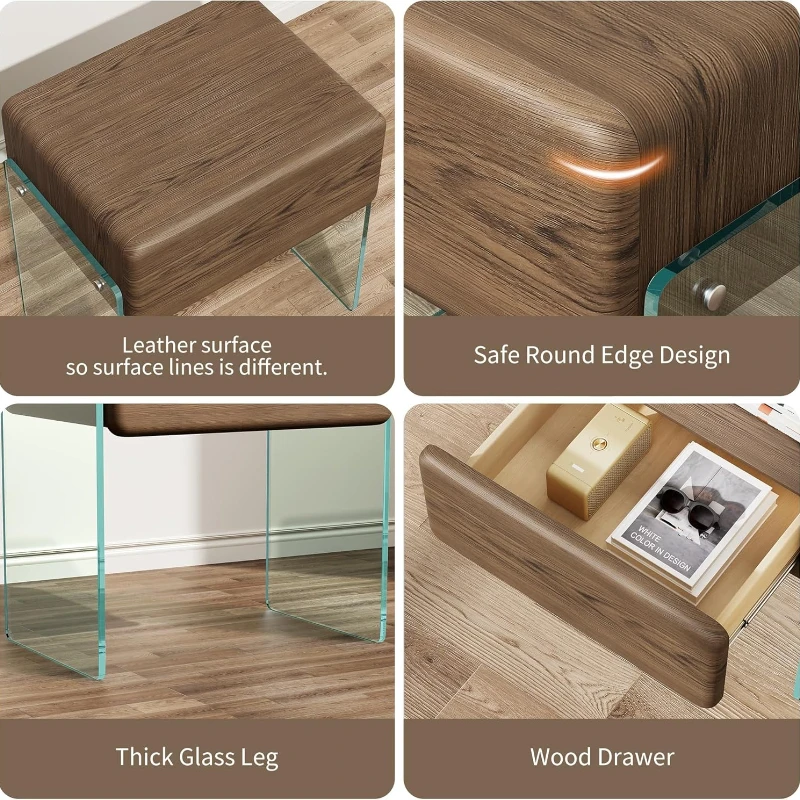 Meja Samping Tempat Tidur deng - Solid Wood Nightstand 2 Drawers ulasan dan harga