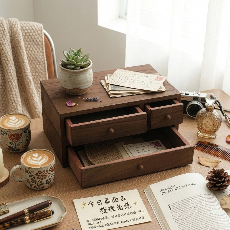 Kotak Penyimpanan Desktop Kayu - Storage ulasan dan harga