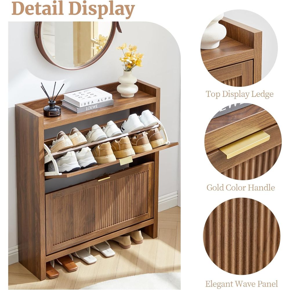 Rak Sepatu Kayu Sempit untuk P - Shoe Rack Cabinet Narrow Entryway ulasan dan harga