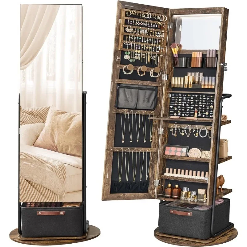 l 360 °   Lemari Perhiasan Cer - Full Length Mirror Jewelry Armoire ulasan dan harga